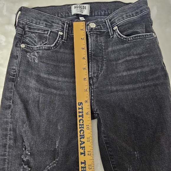 Agolde Los Angeles Premium Denim Jeans 27 Distressed Black Feel Good - Picture 5 of 12